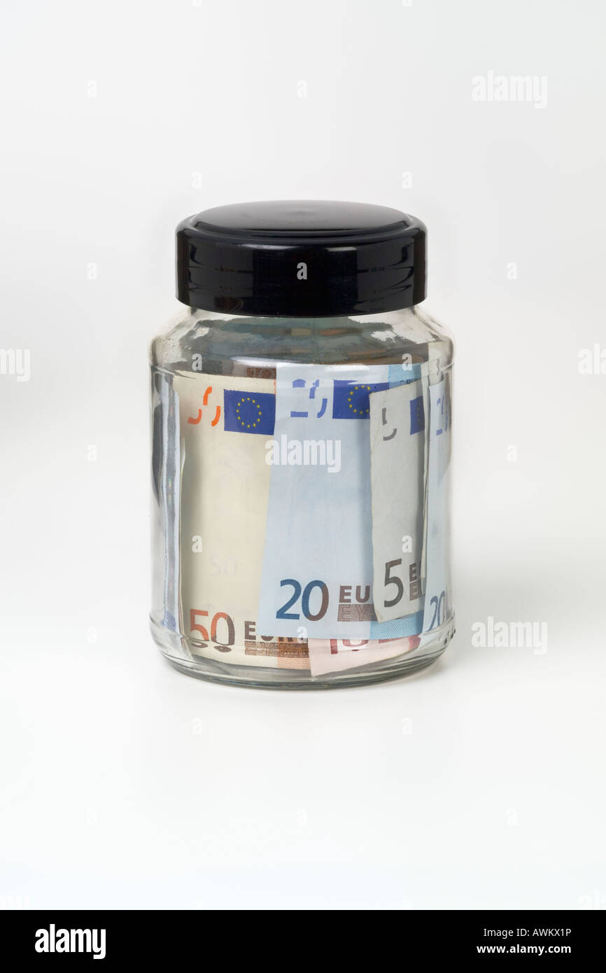 Tips jar euro notes hi-res stock photography and images - Alamy