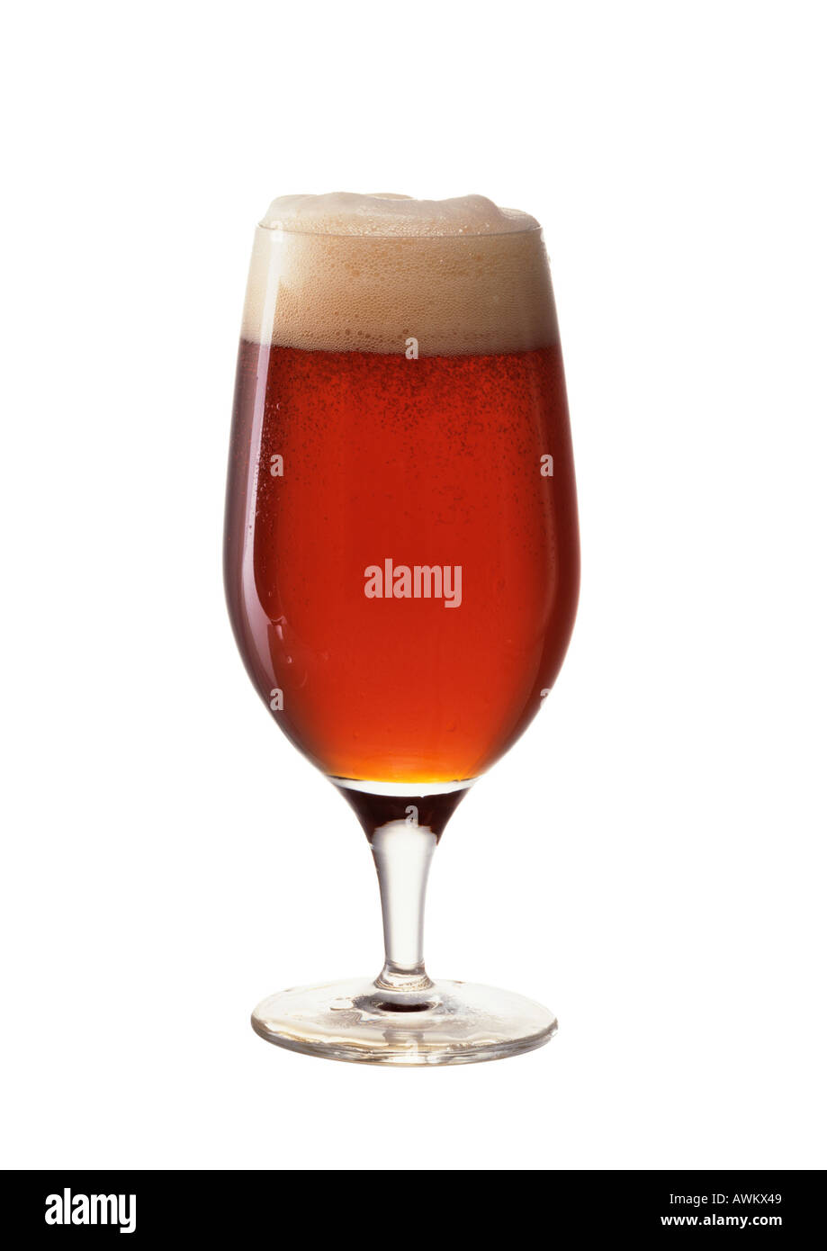 Brown ale in stemmed glass Stock Photo Alamy