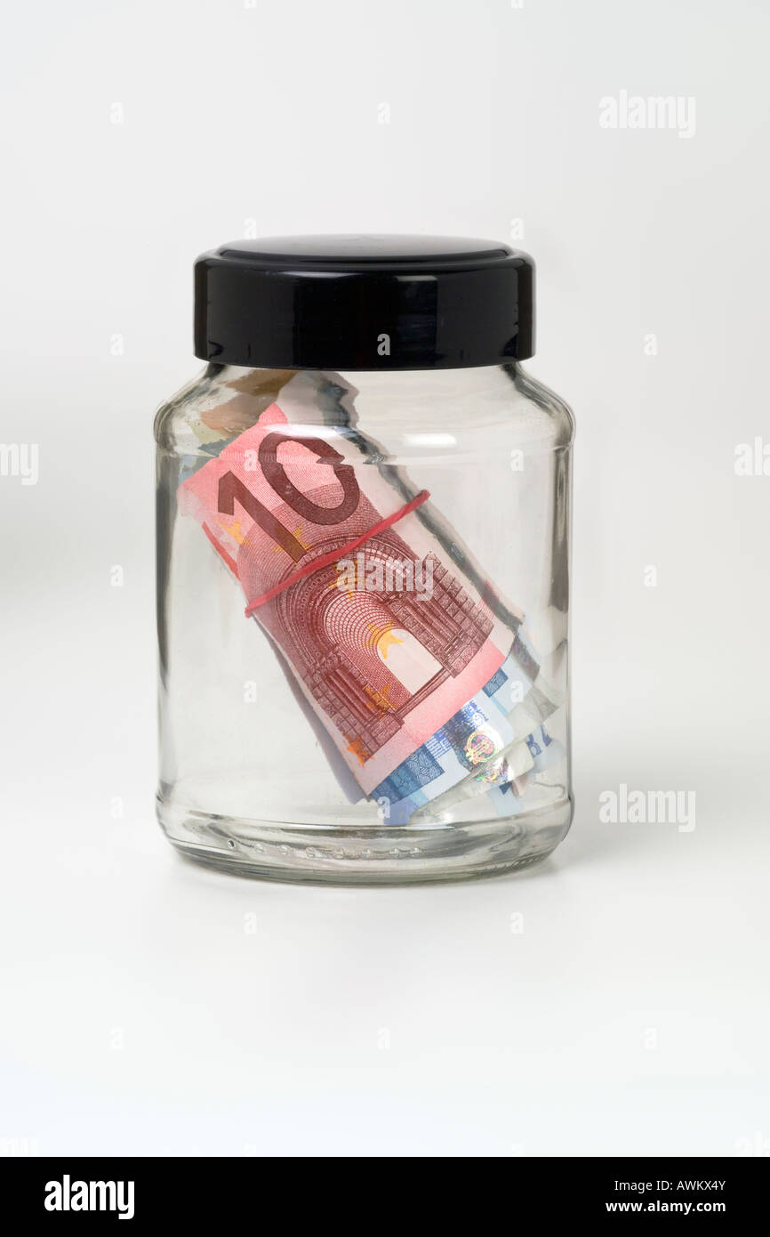 Tips jar euro notes hi-res stock photography and images - Alamy