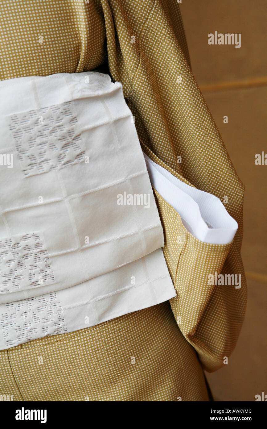 woman walking with kimono , japanese restaurant Stock Photo