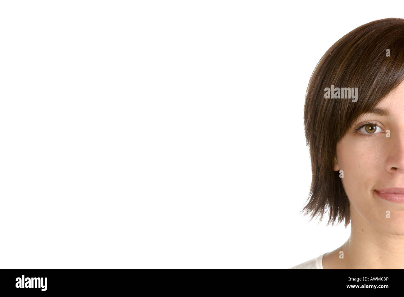 Half portrait of a young woman Stock Photo