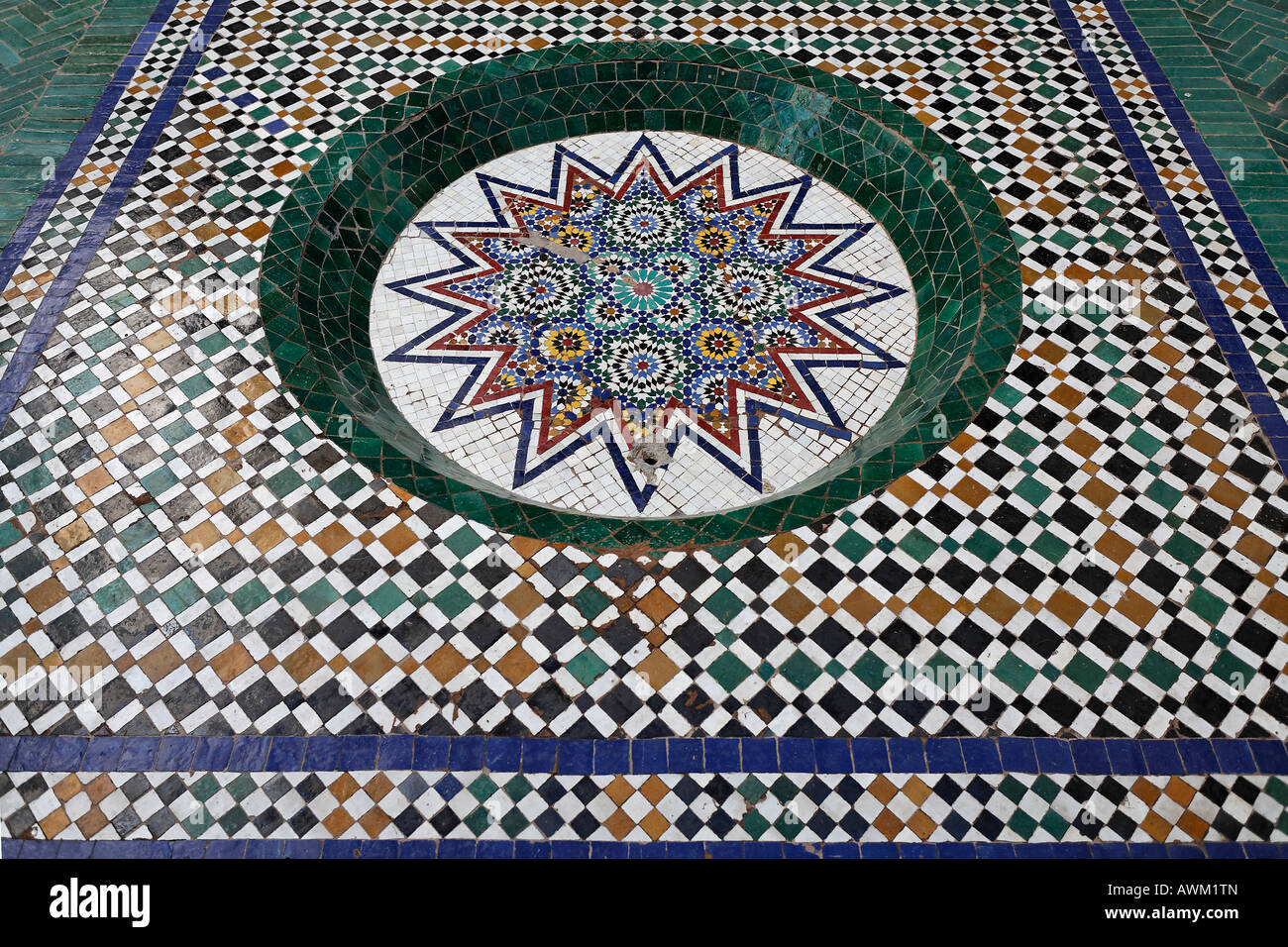 Decorative floor tiles (Zellij), Dar Mnebhi Palace, Musée Privé de ...