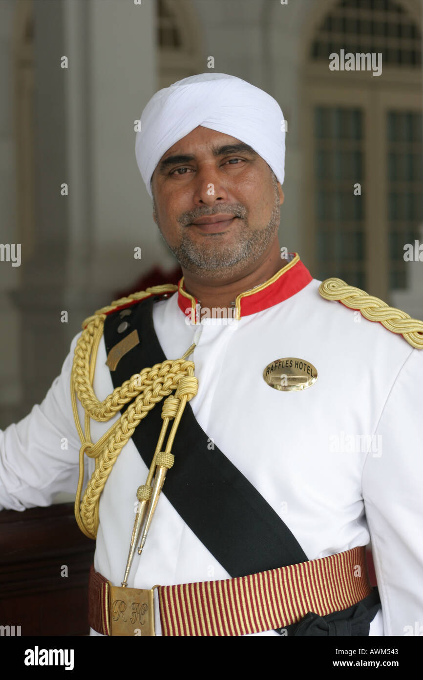 Doorman Raffles Hotel Singapore Stock Photo 3081538 Alamy
