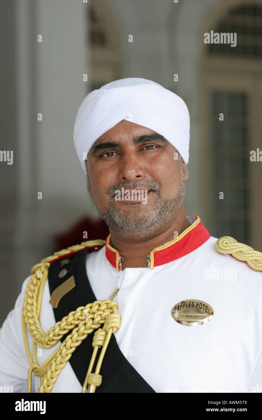 Doorman Raffles Hotel Singapore Stock Photo 3081592 Alamy