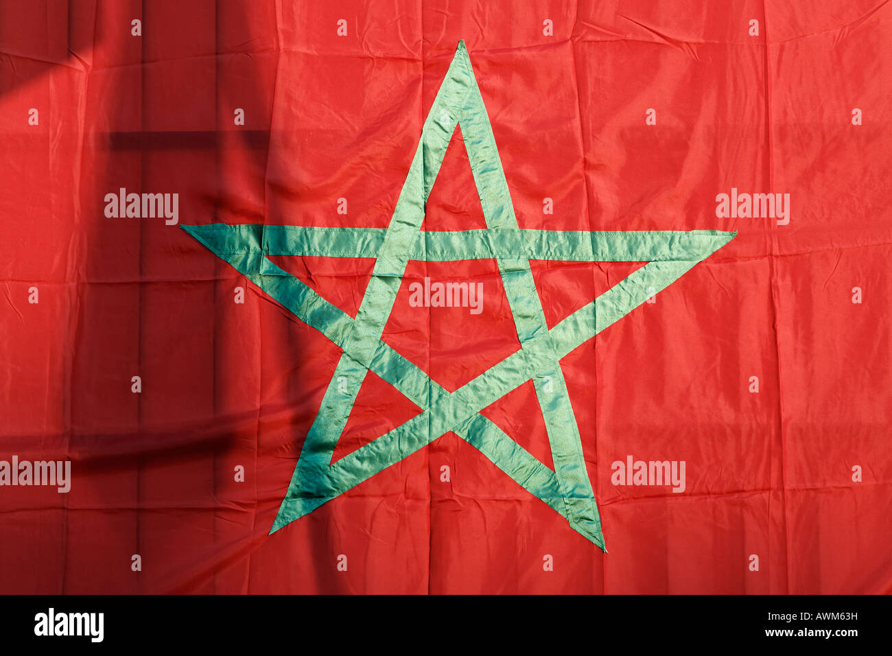 Moroccan national flag, Marrakech, Morocco, Africa Stock Photo