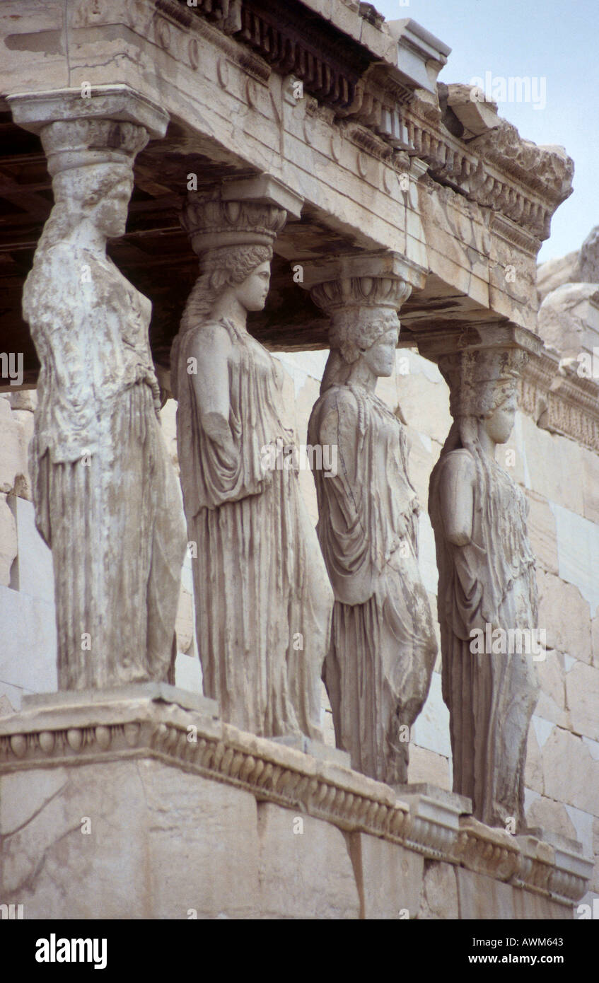 Ruins of ancient building, Erechtheion, Athens, Greece Stock Photo
