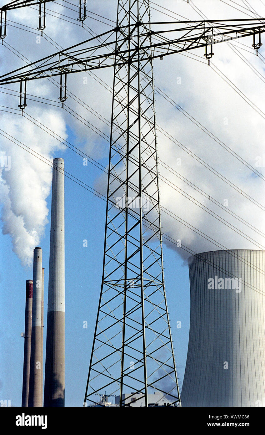 Smoke emitting from chimneys Stock Photo - Alamy