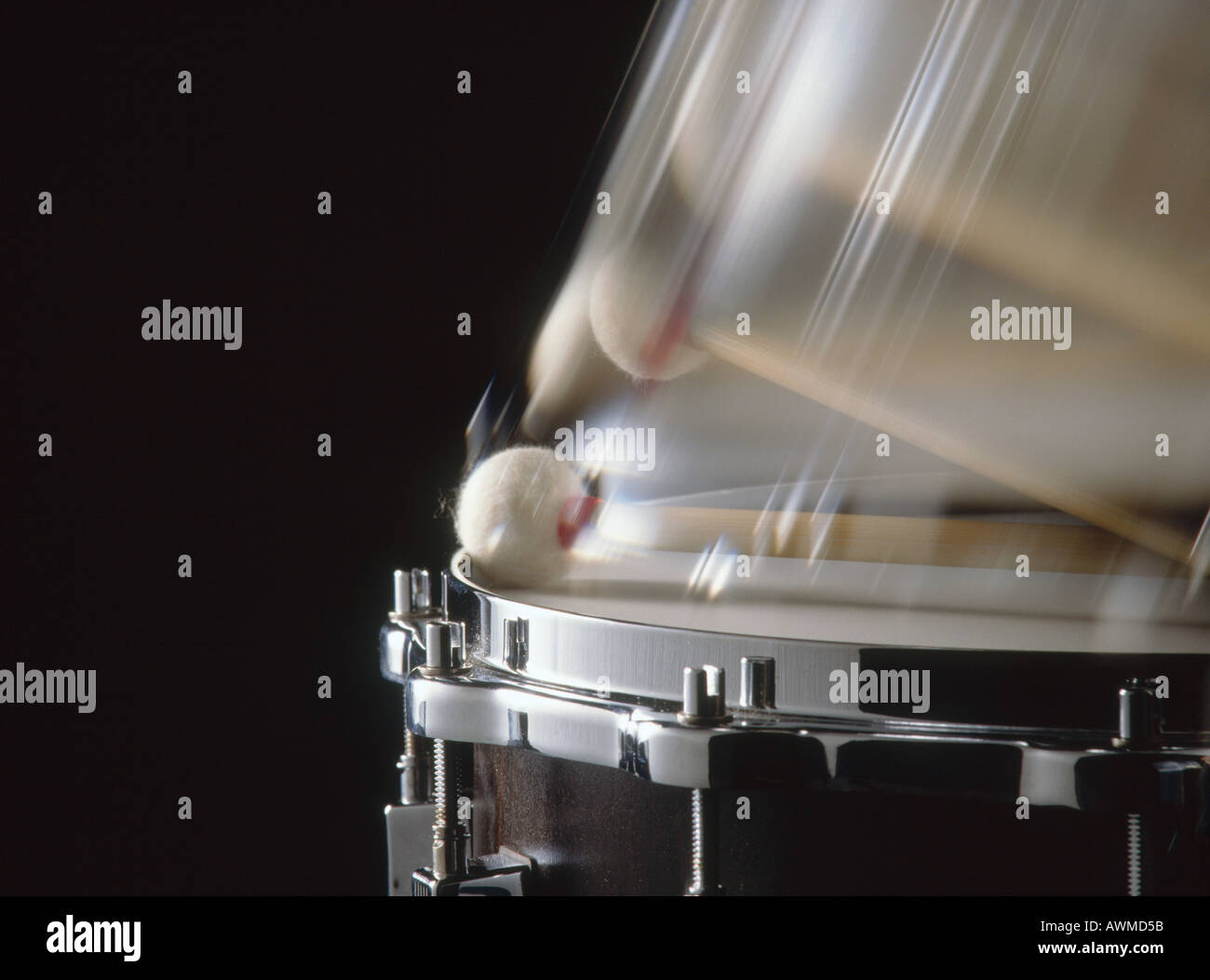Closeup of drumstick and snare drum Stock Photo Alamy
