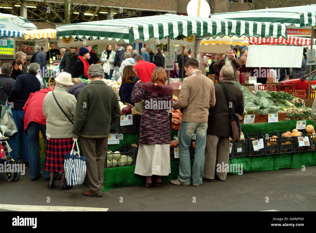 Farmers Market in the City centre of Winchester Hampshire southern