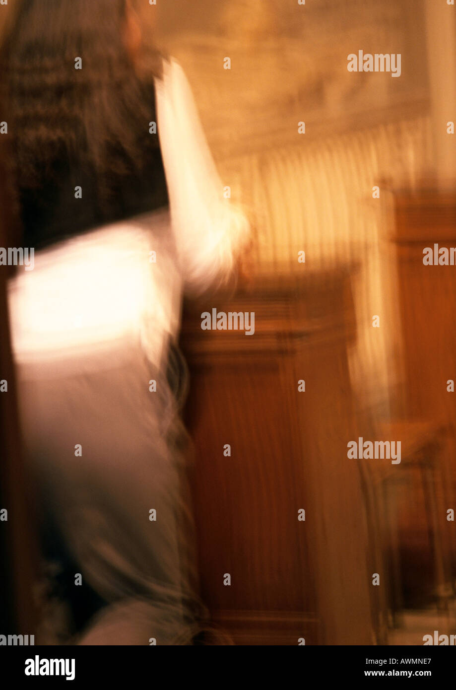 One Person Kneeling Praying Rear View High Resolution Stock Photography ...
