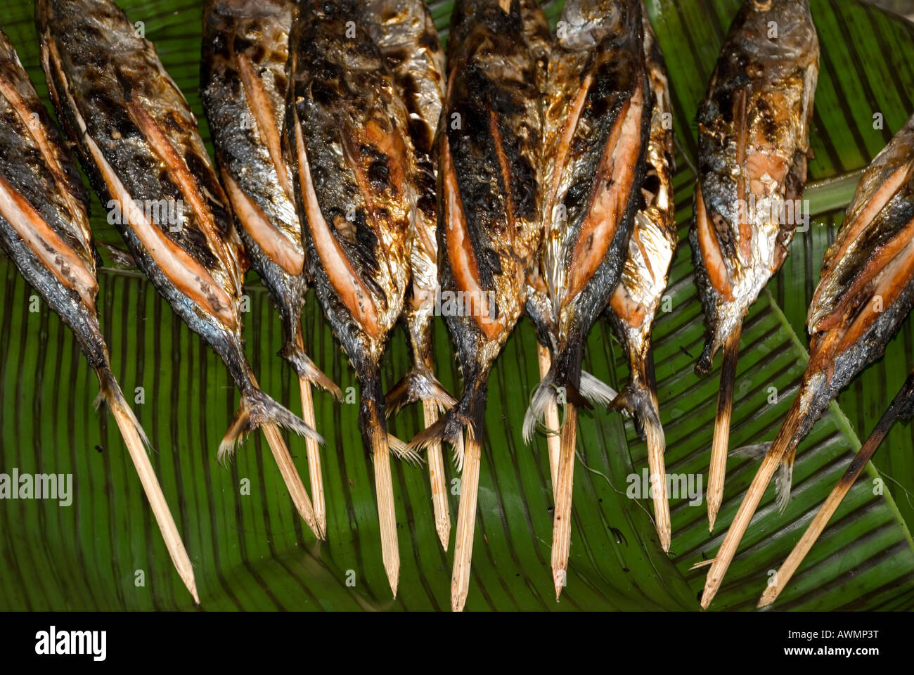 philippines island siquijor town barbecued fish Stock Photo