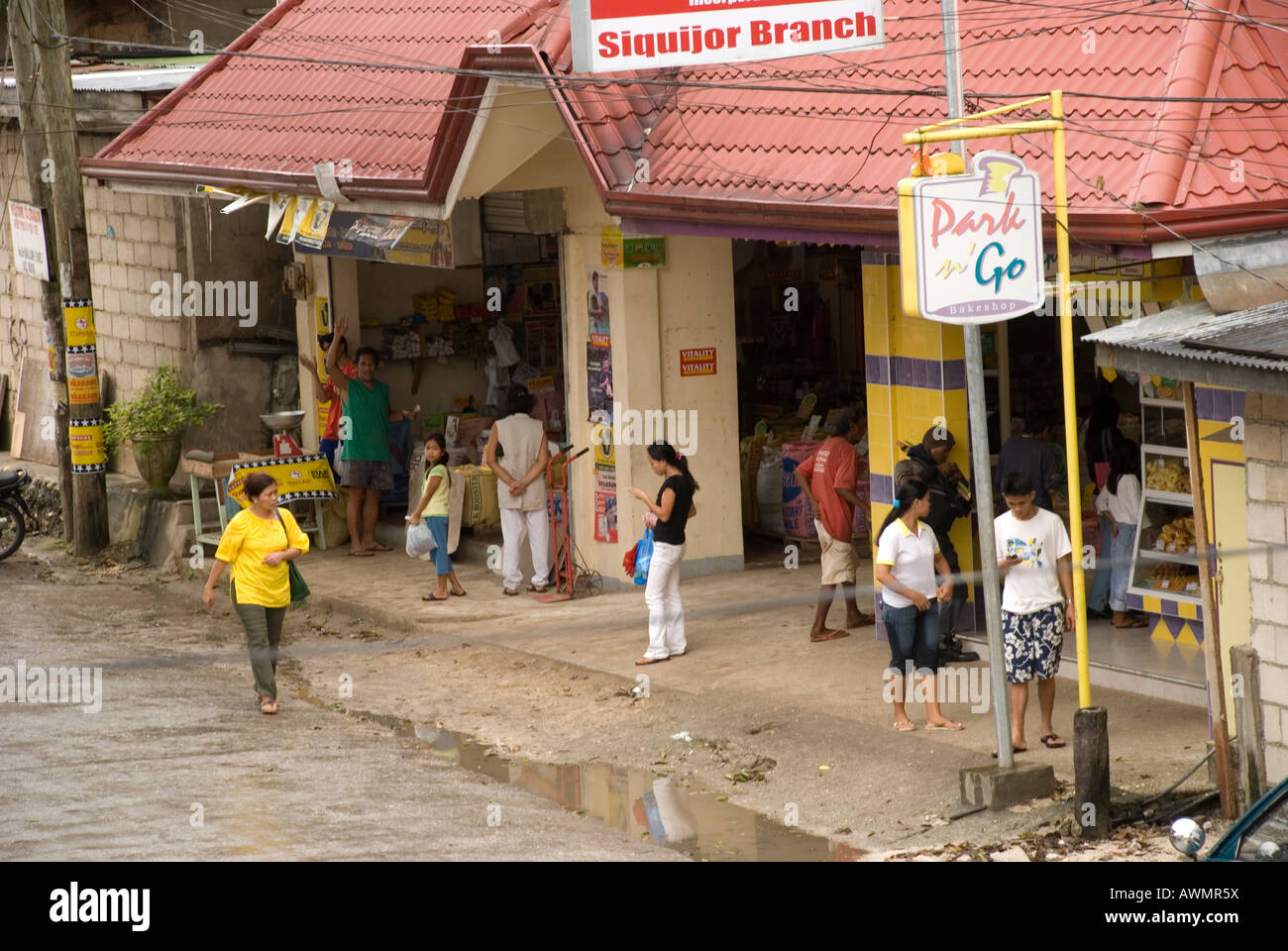 philippines island siquijor town main street Stock Photo