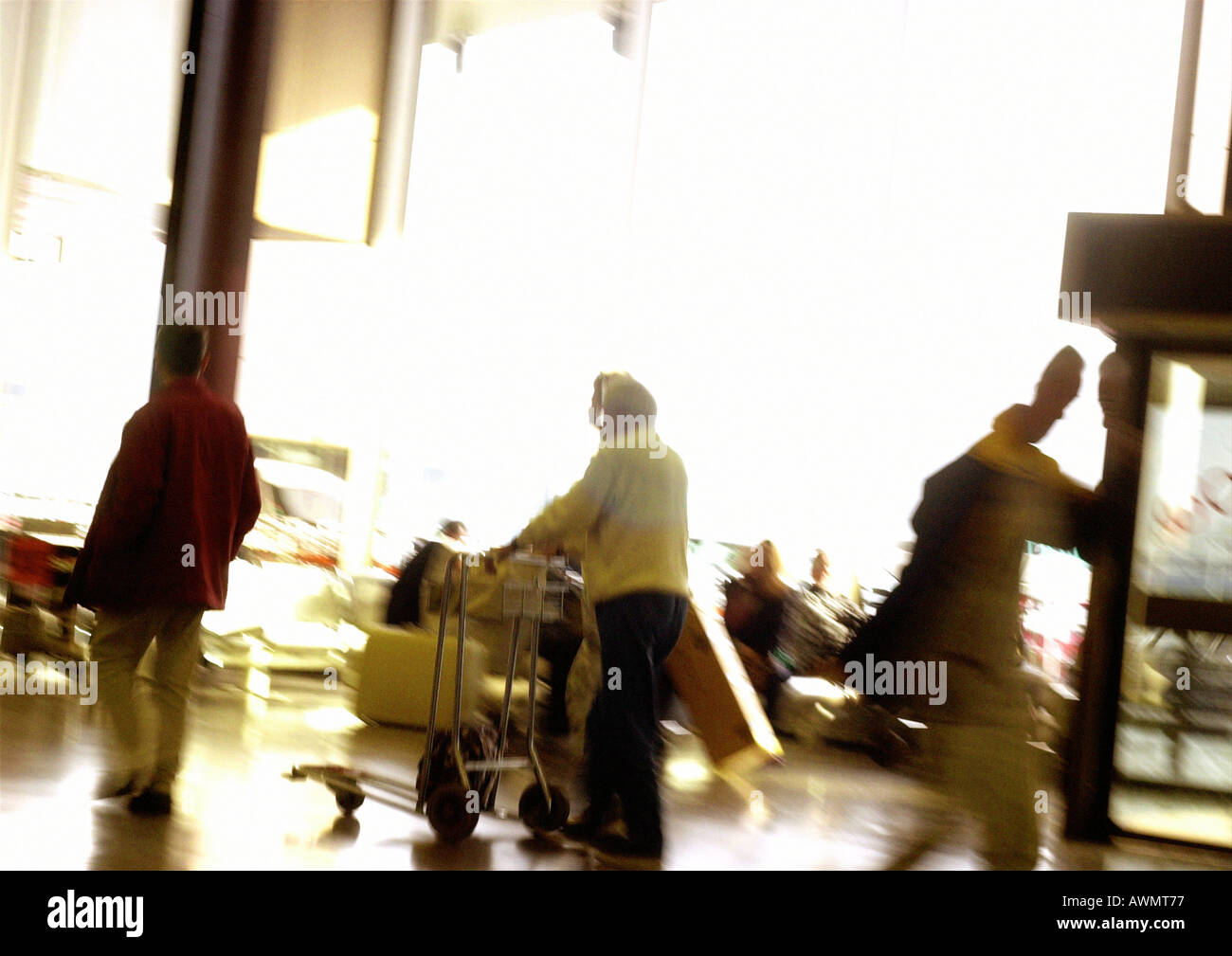 People in airport, blurred Stock Photo
