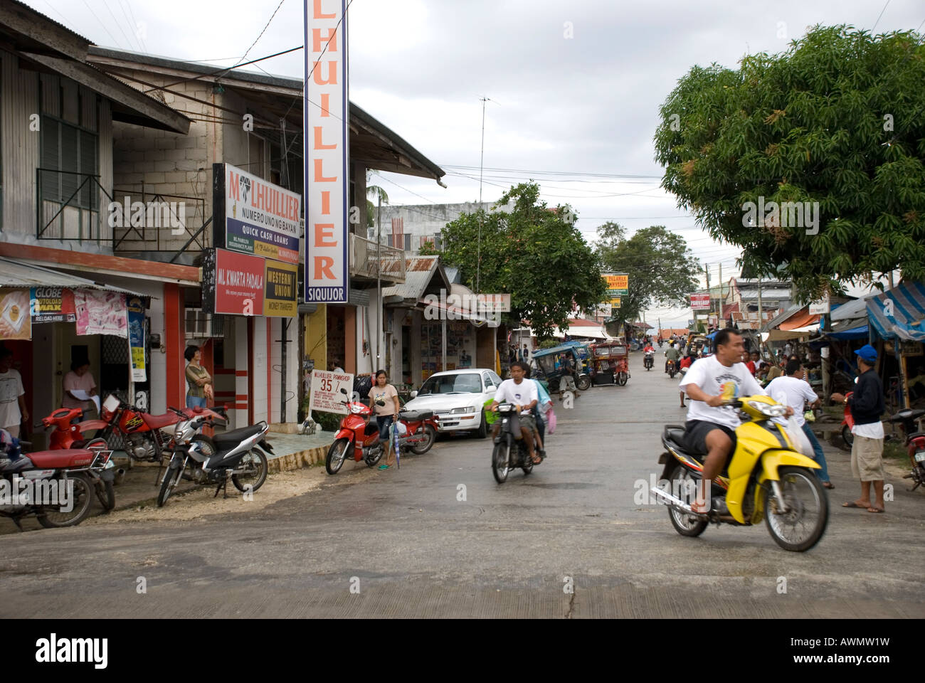 philippines siquijor island siquijor town street scene Stock Photo