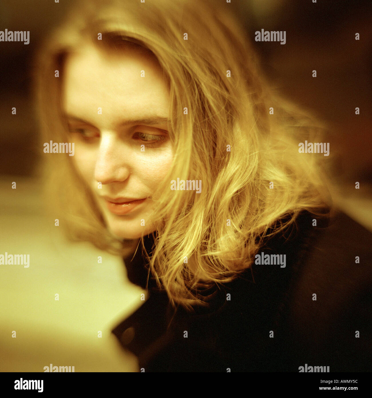 Blonde woman eyes up close hi-res stock photography and images - Alamy