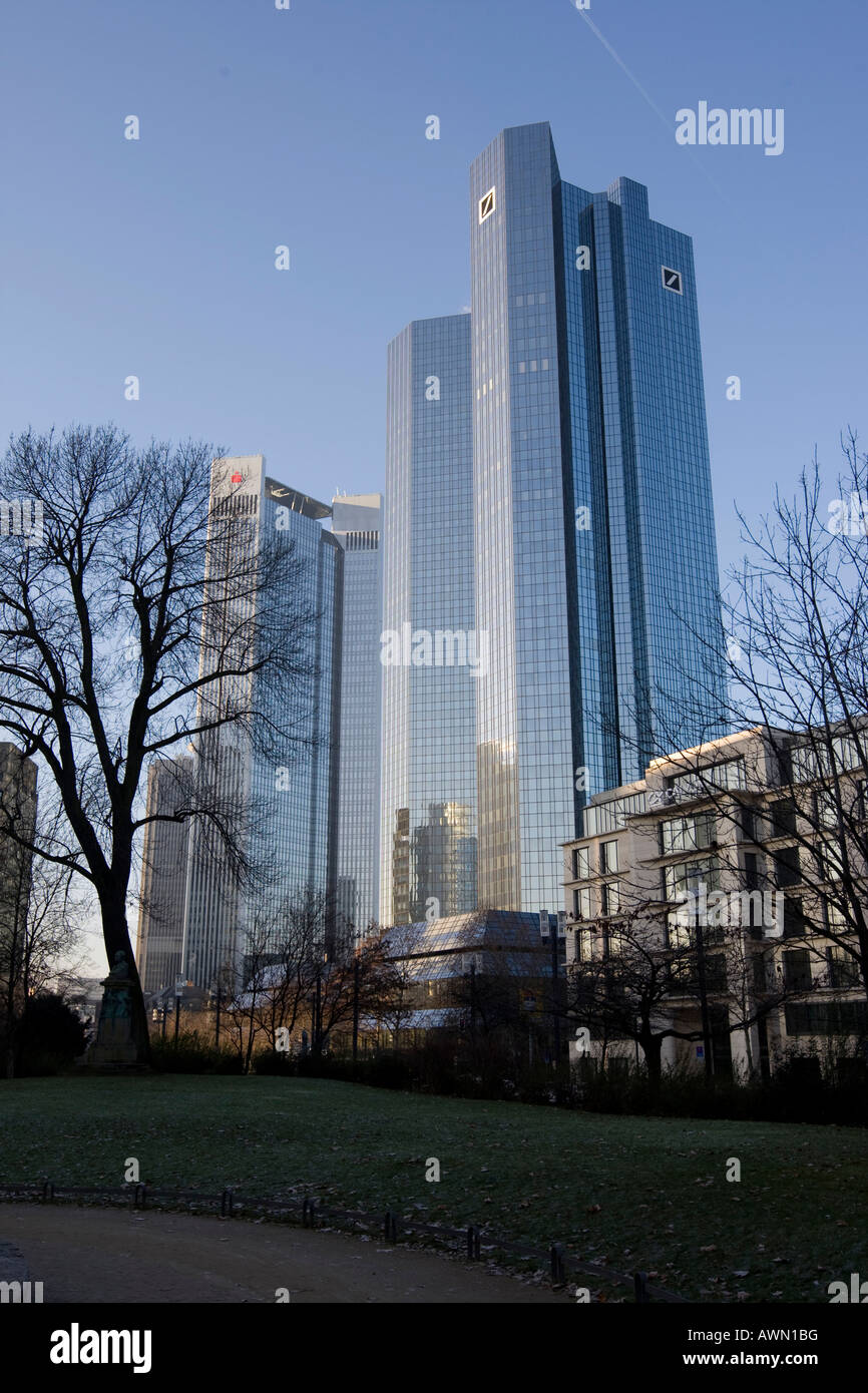 Deutsche Bank tower, Frankfurt, Hesse, Germany, Europe Stock Photo