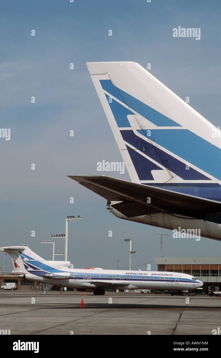 ARGENTINA AEROLINEAS ARGENTINAS NATIONAL AIRLINE FLEET AT BUENOS AIRES AIRPORT Photo Julio Etchart Stock Photo