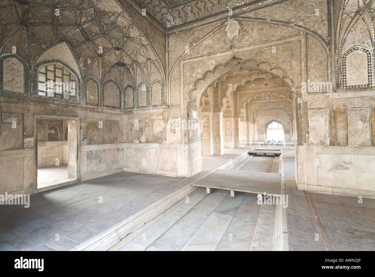 Inside The Rang Mahal In The Red Fort In Delhi In India