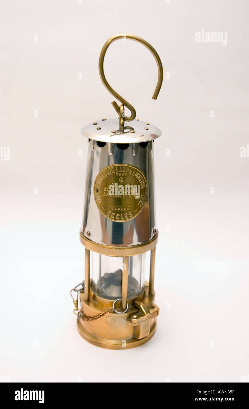 Miners safety lamp designed for use by pit deputy by Ian Townsley Stock Photo
