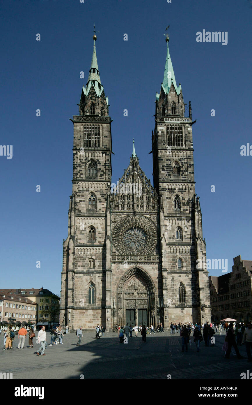 St. Lorenz Church in Nuremberg, Franconia, Bavaria, Germany, Europe Stock Photo