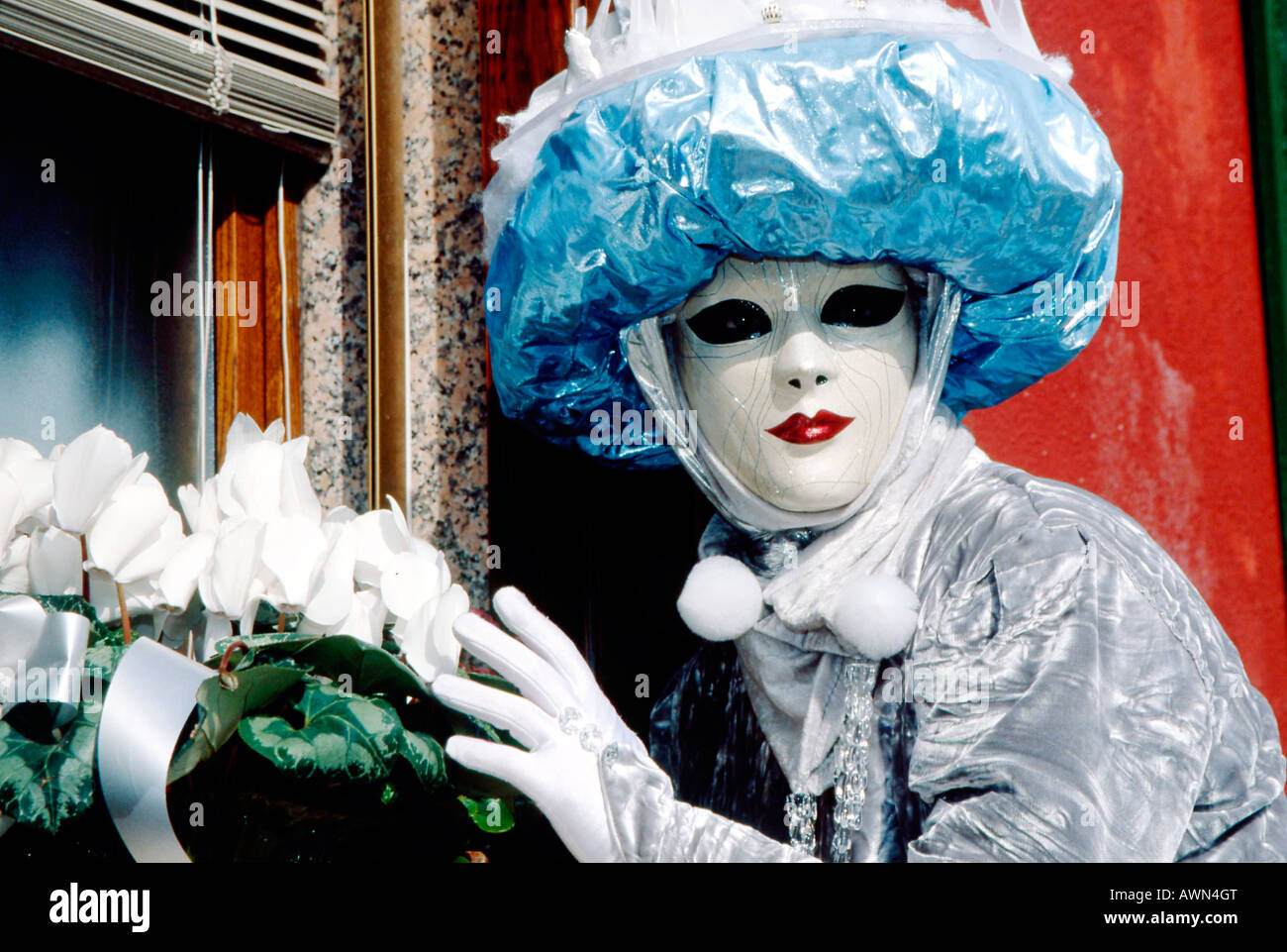 Person wearing mask, Carnival in Venice, Venice, Italy, Europe Stock