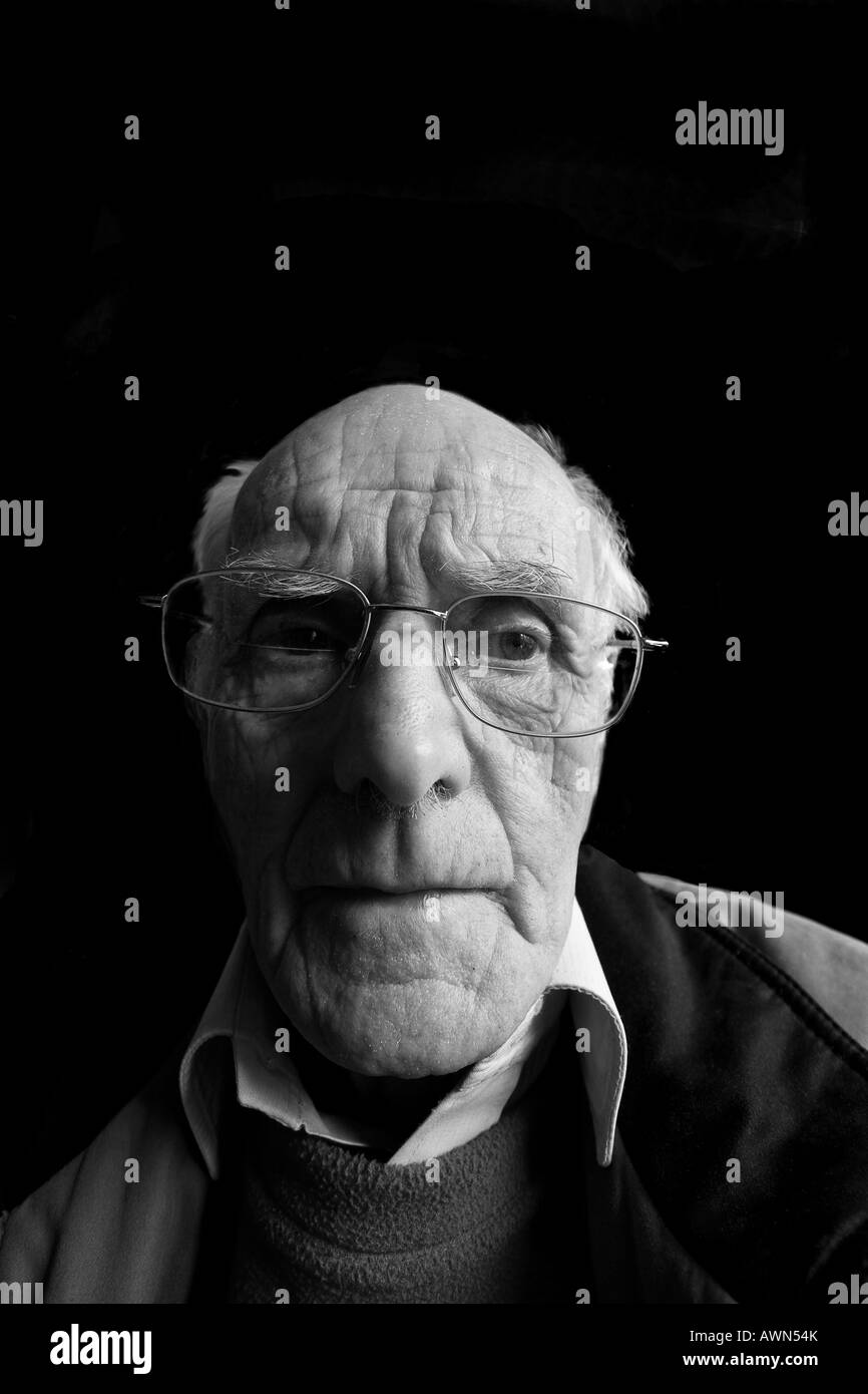 Grey haired mature man Black and White Stock Photos & Images - Alamy