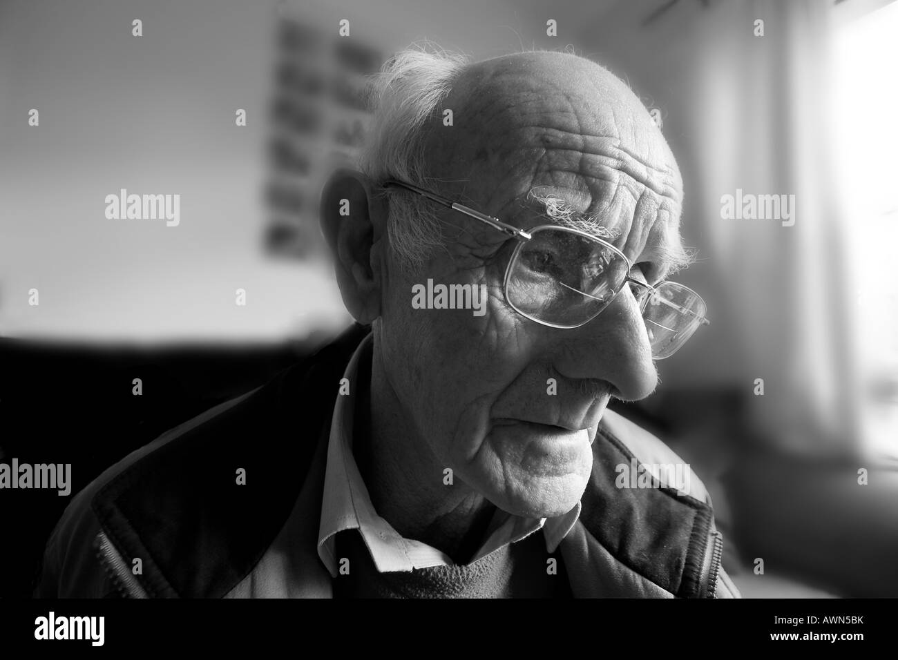Grey haired mature man Black and White Stock Photos & Images - Alamy