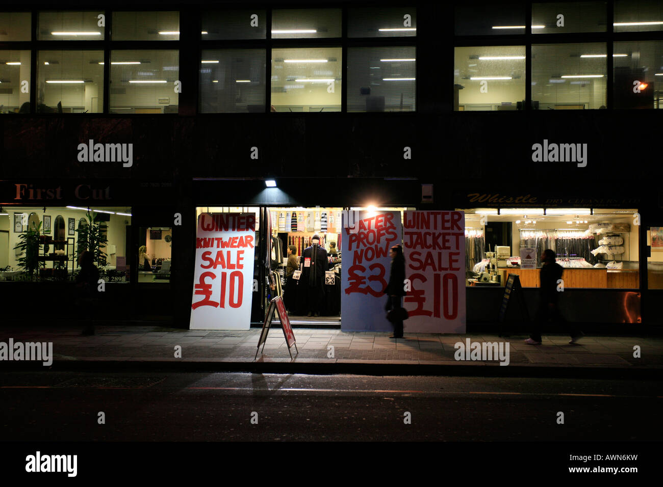 Sale at Smithfield Market at night, London, UK Stock Photo