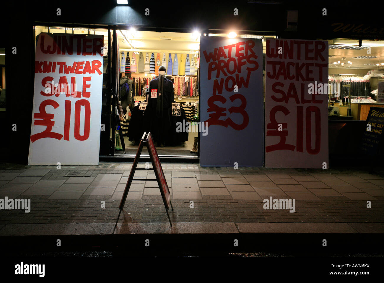Sale at Smithfield Market at night, London, UK Stock Photo