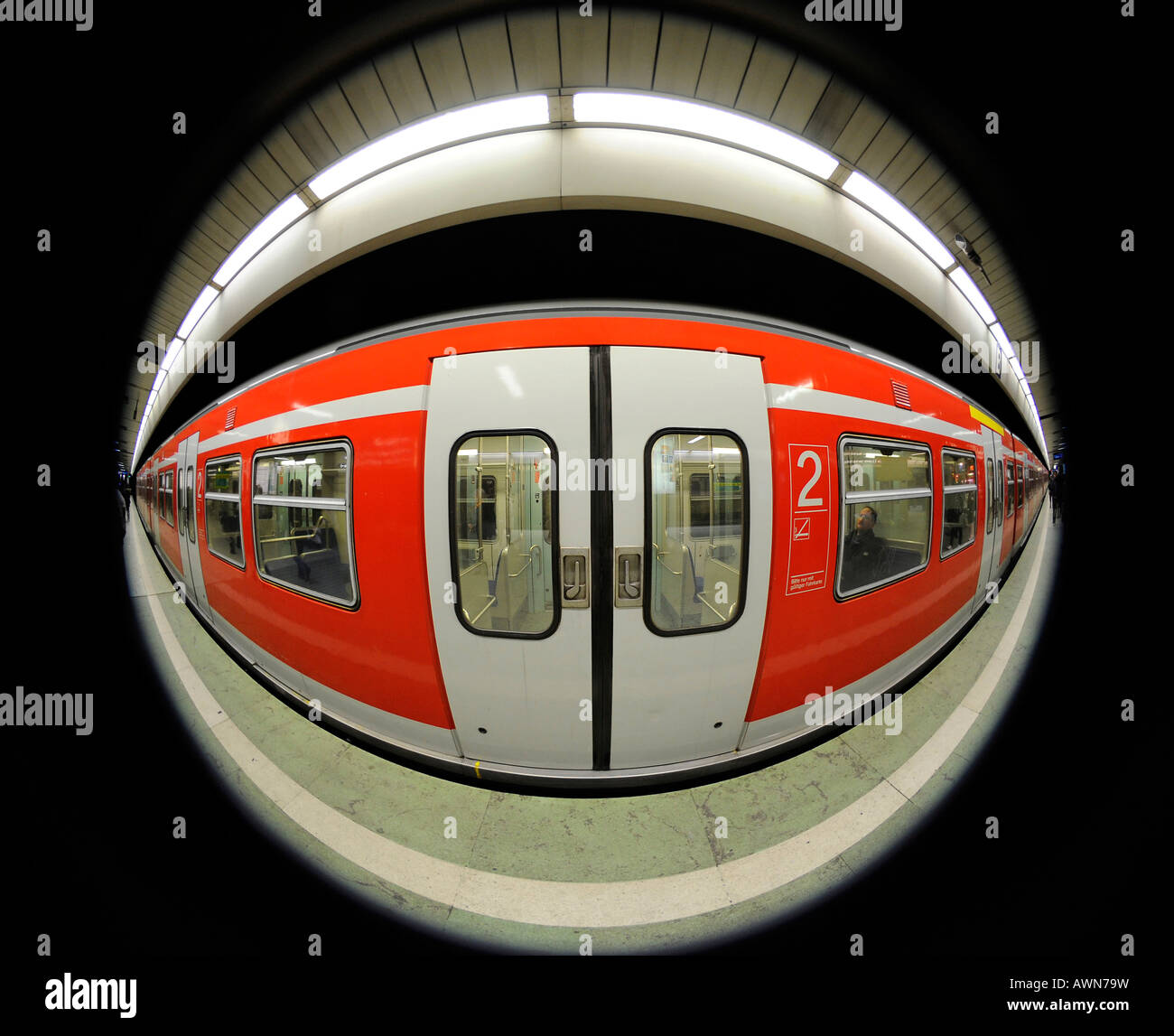 Public underground railway system Stuttgart, Baden-Wuerttemberg, Germany Stock Photo