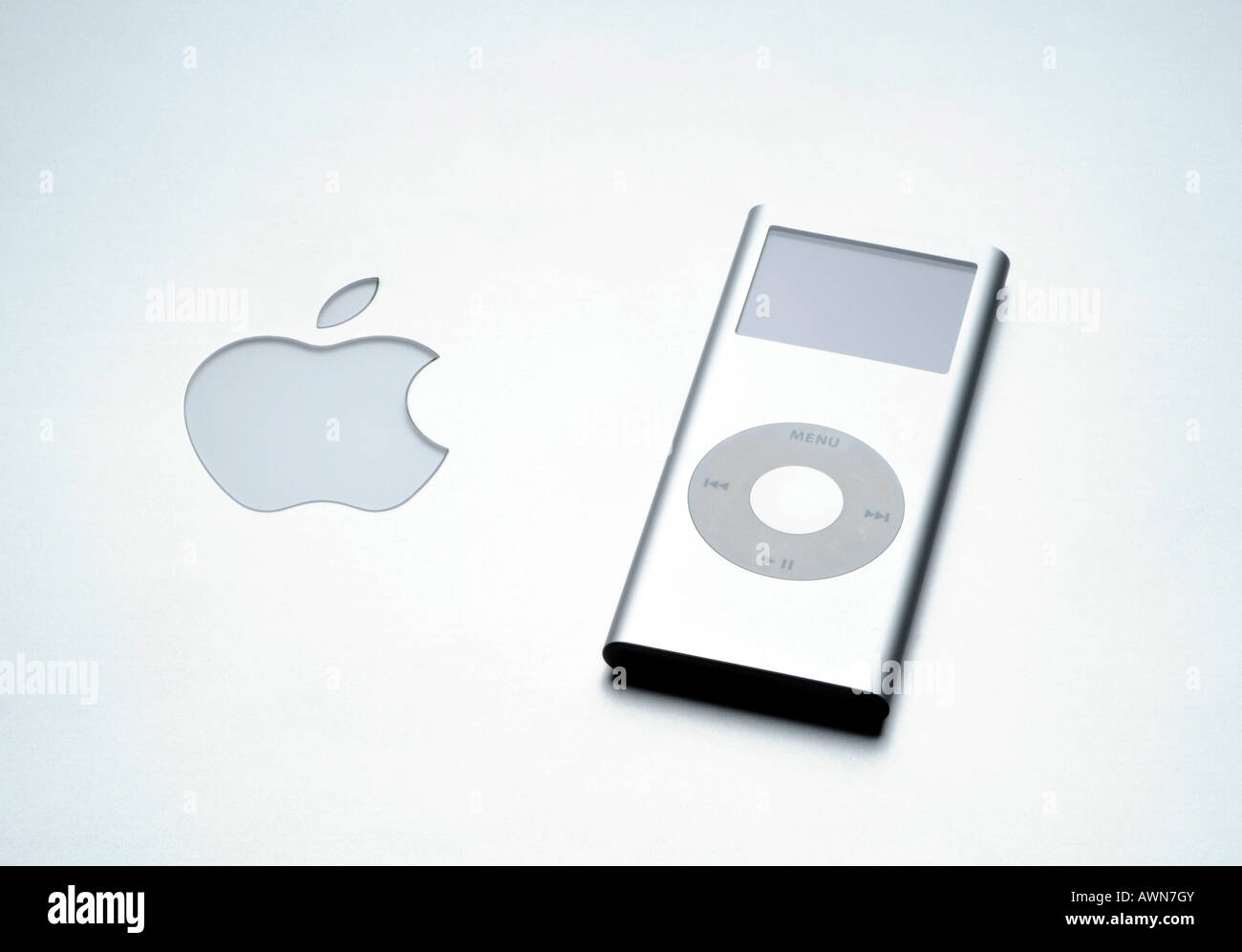 Apple iPod nano II silver Stock Photo