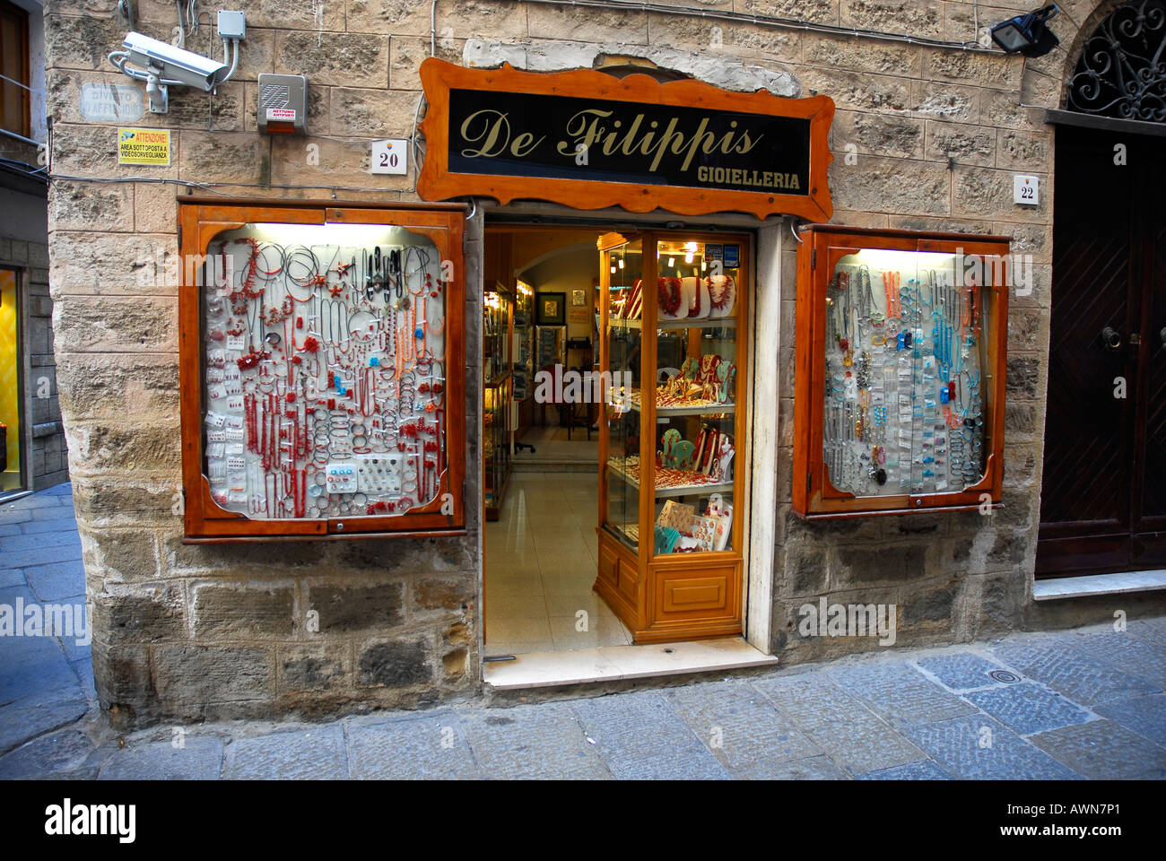 Alghero City Shop Stock Photo Alamy