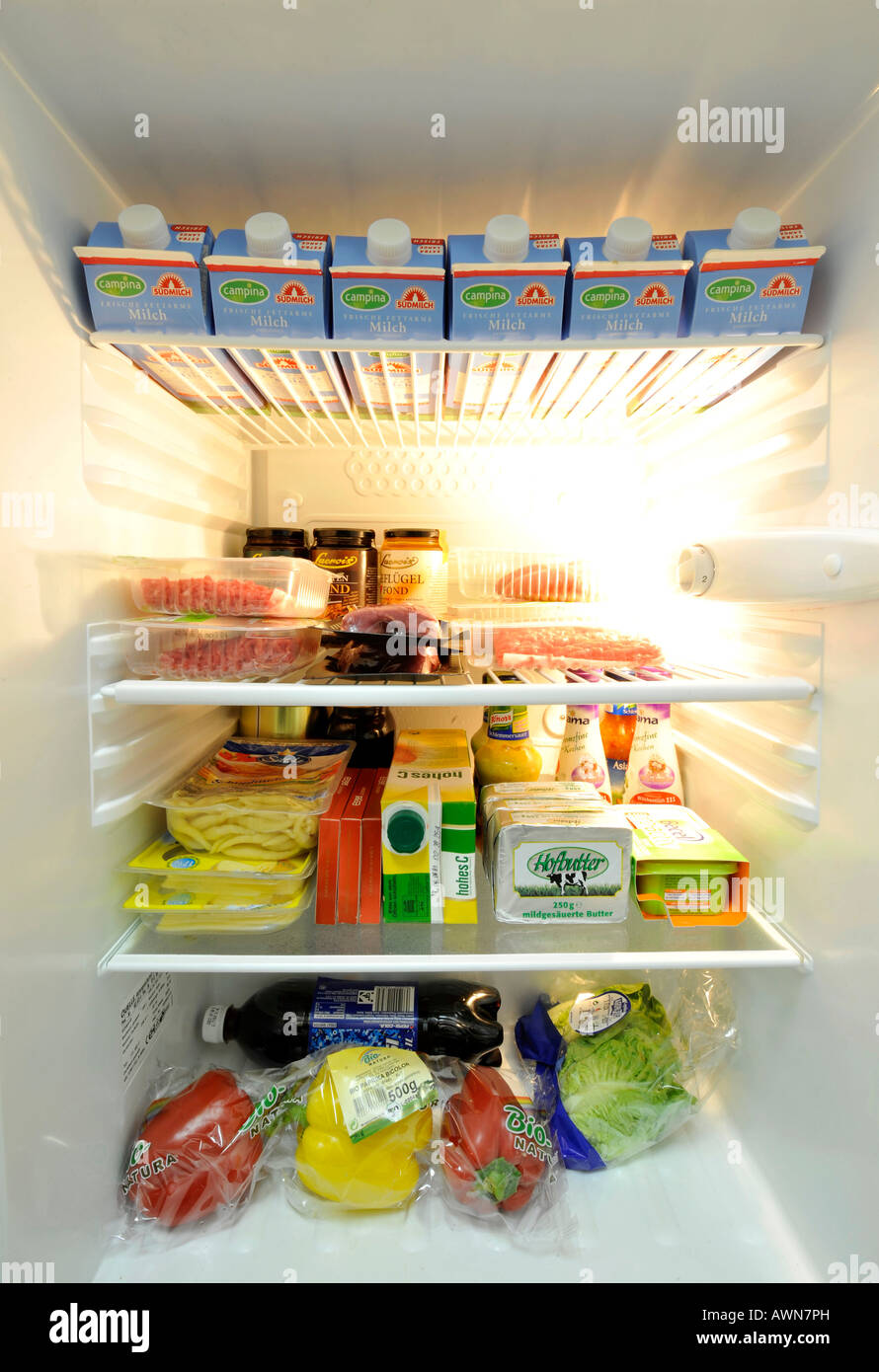 Refrigerator  inside view Stock Photo