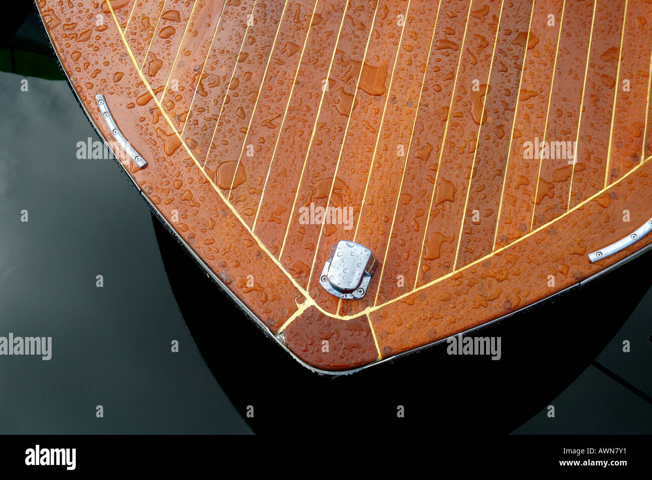 A classic wooden boat bow Stock Photo - Alamy