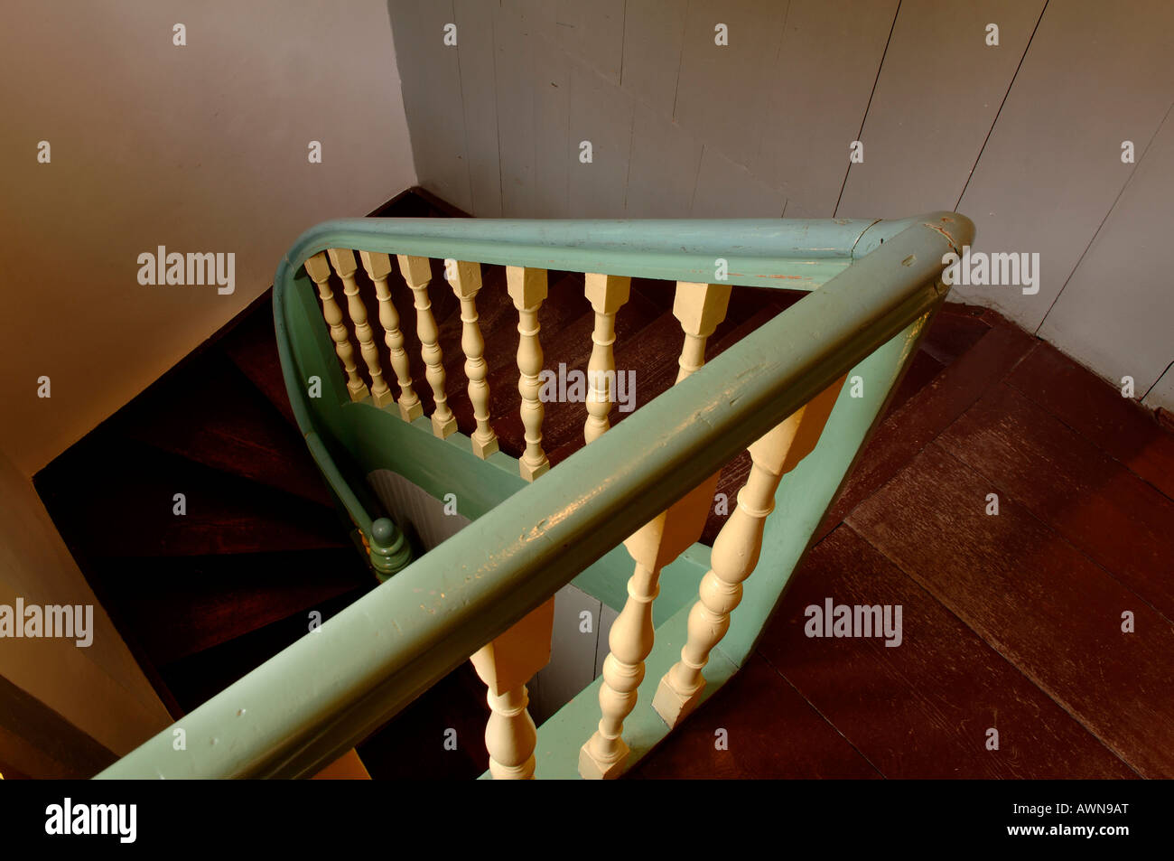 Turn-of-the-century stairwell in a house in Lauf an der Pegnitz, Middle Franconia, Bavaria, Germany, Europe Stock Photo