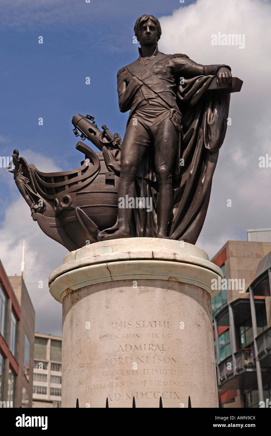 Statue of Lord Nelson, Bullring commercial centre, Birmingham, West Midlands, England, Great Britain, Europe Stock Photo