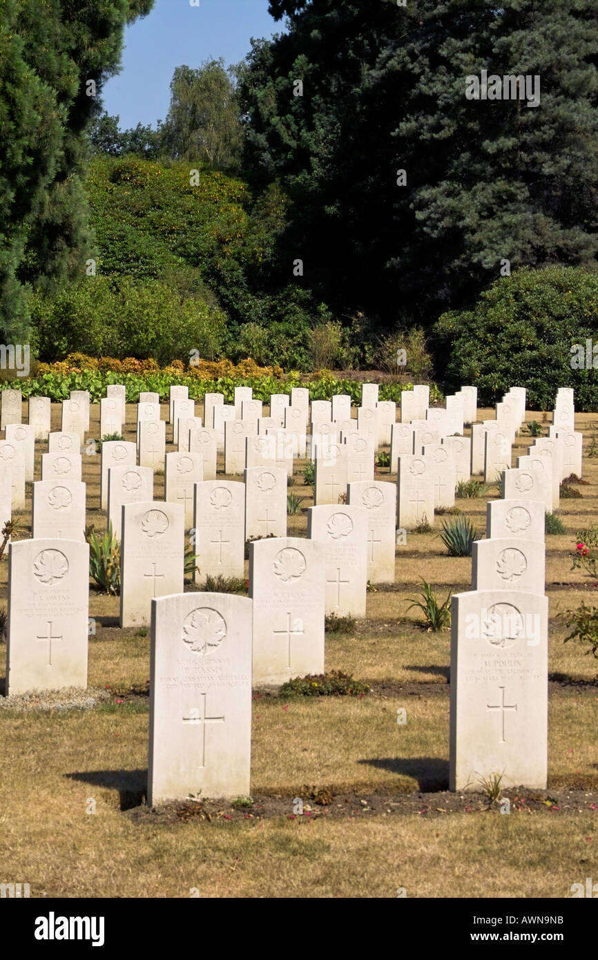 Canadian World War II graves, Brookwood Cemetery, Surrey, UK Stock Photo