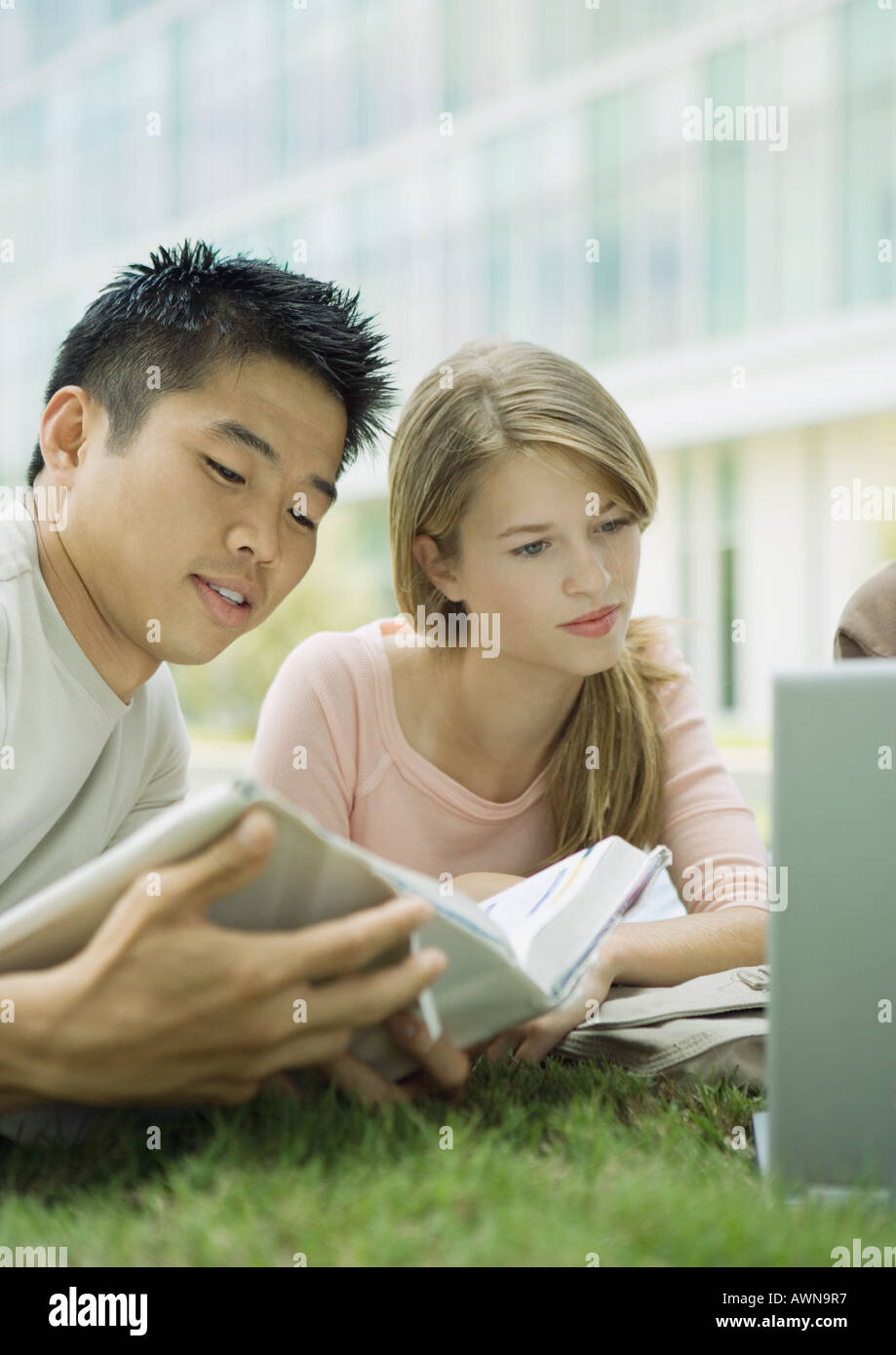 Students studying together Stock Photo