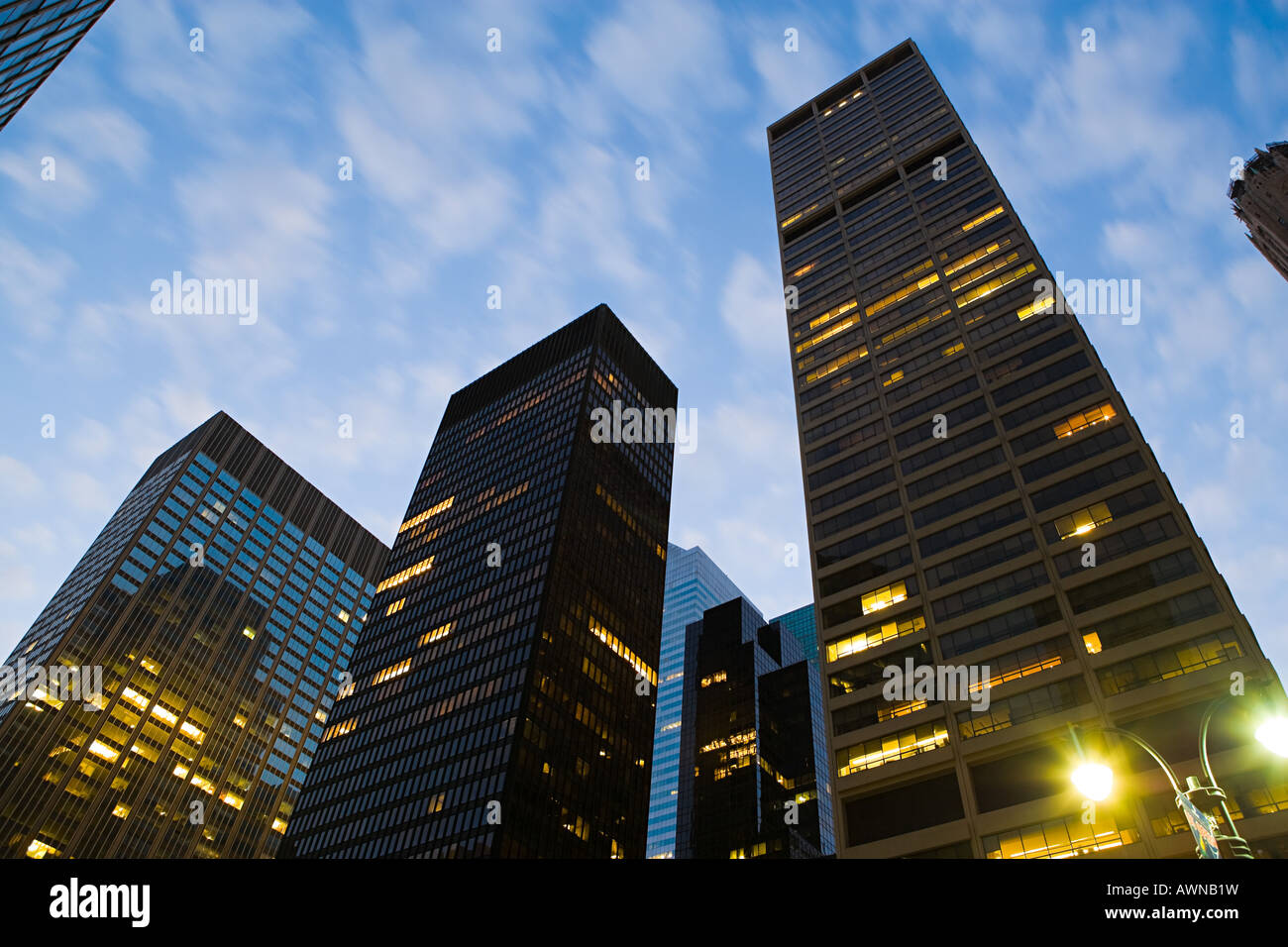Modern business skyscrapers lighting in hi-res stock photography and ...