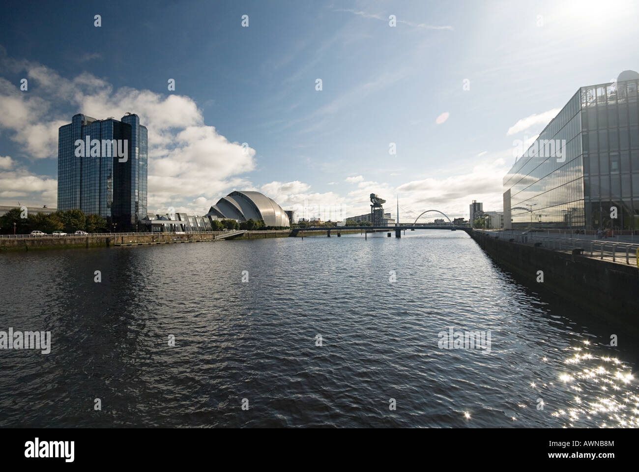 River clyde with clyde auditorium Stock Photo