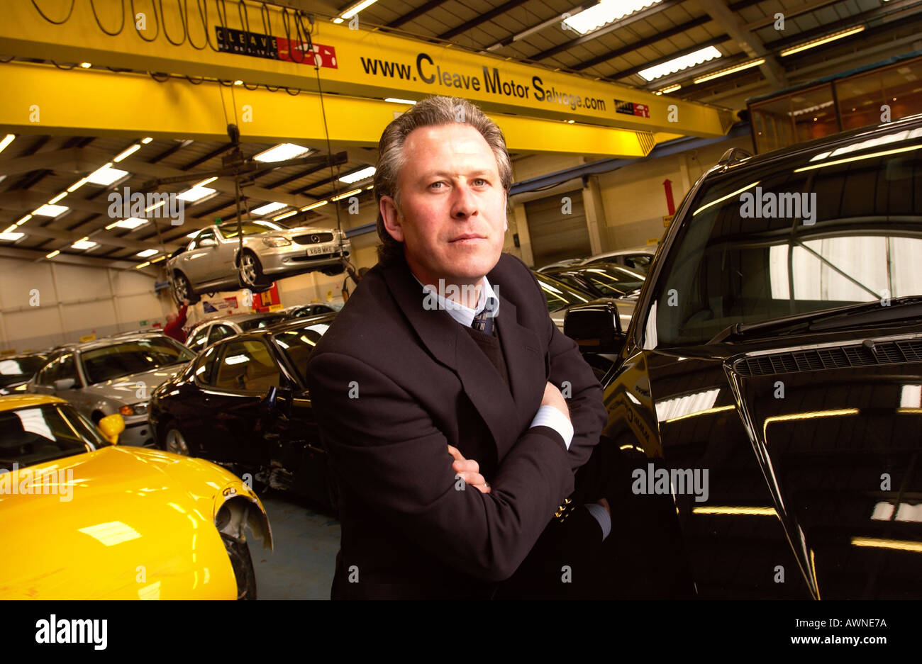 JULIAN CLEAVE OF CLEAVE MOTOR SALVAGE IN GLOUCESTER UK Stock Photo