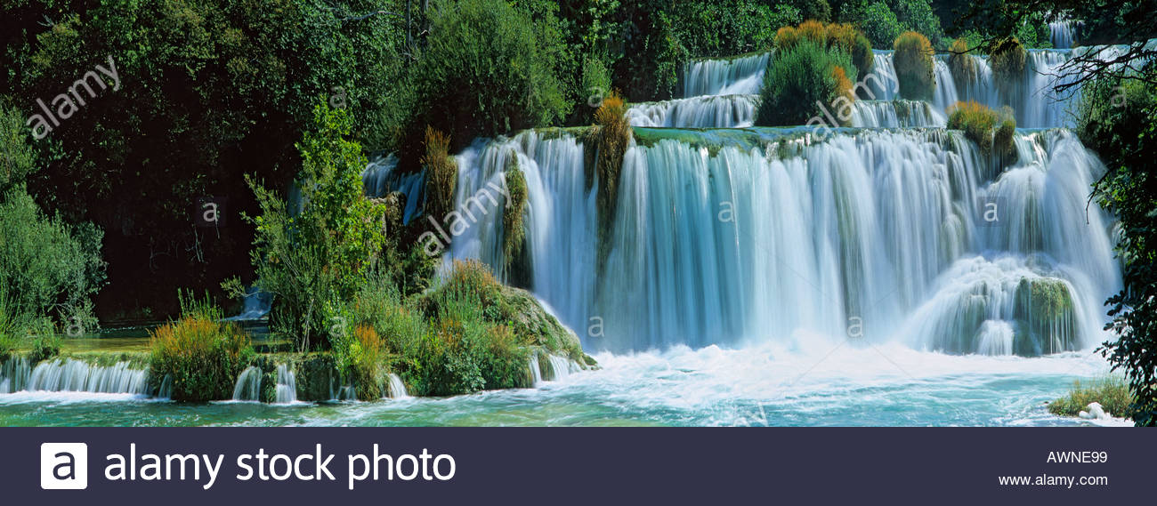 Krka National Park Skradiniski Bulk Waterfalls Croatia Stock Photo