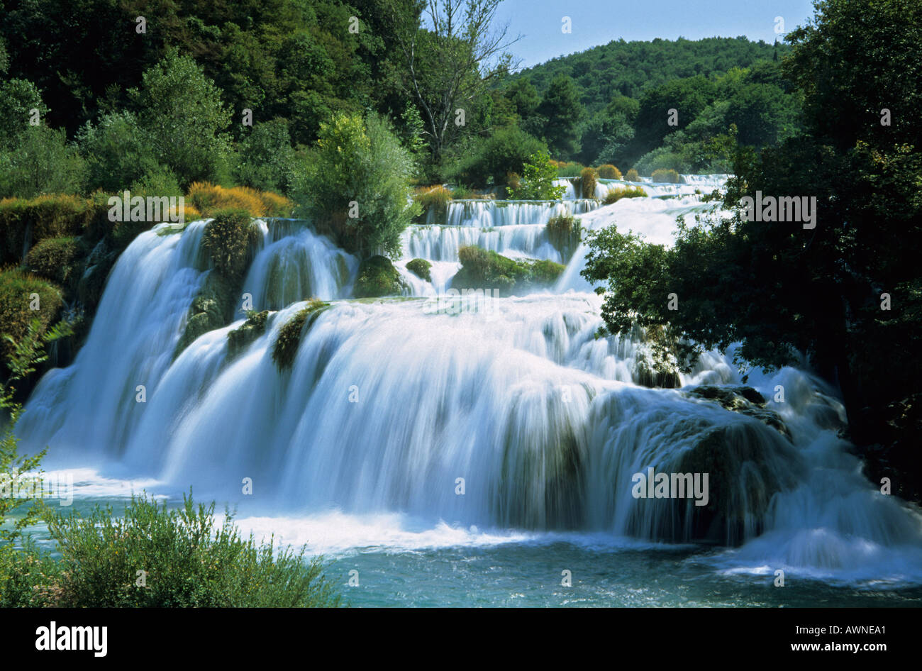 Krka National Park Skradiniski Bulk Waterfalls Croatia Stock Photo