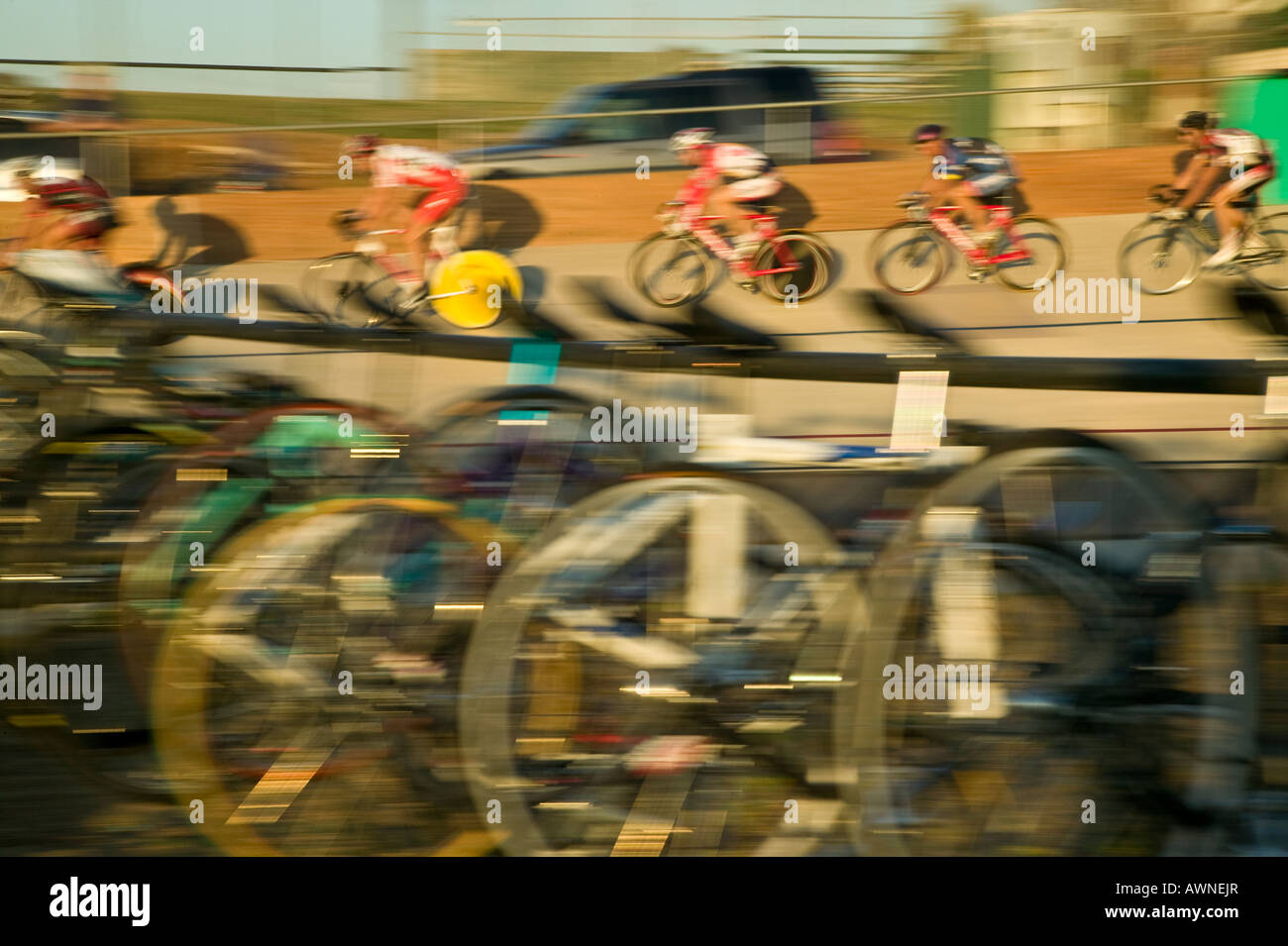 Bicycle Racing Velodrome Balboa Park, San Diego, California, USA Stock Photo