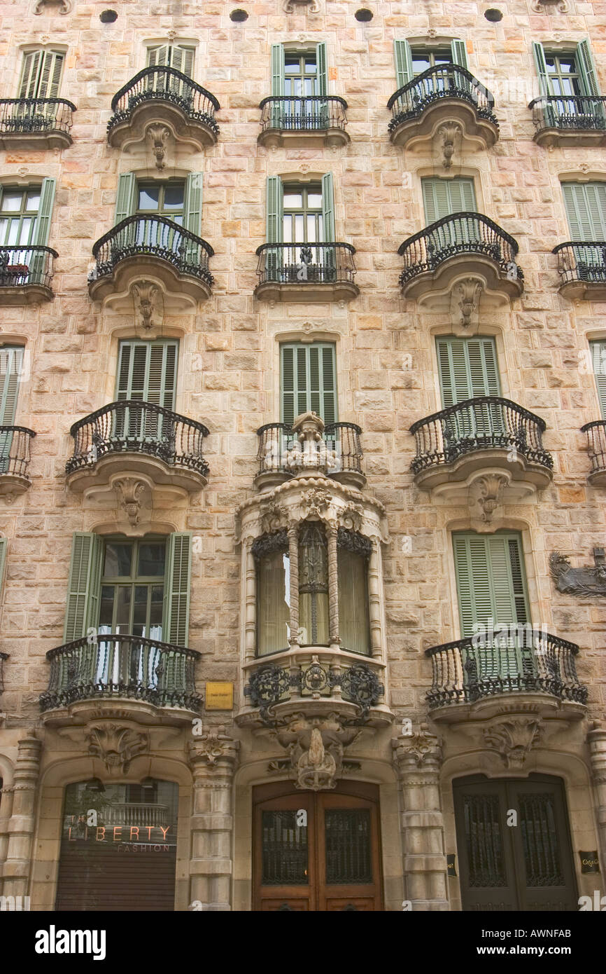 Barcelona Spain Casa Calvet architect Antoni Gaudi Stock Photo