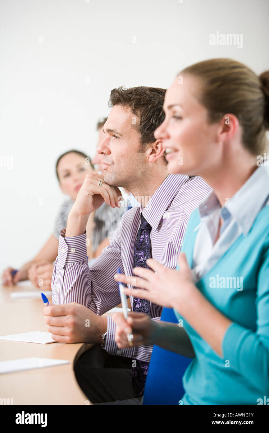 Businesspeople talking in a meeting Stock Photo