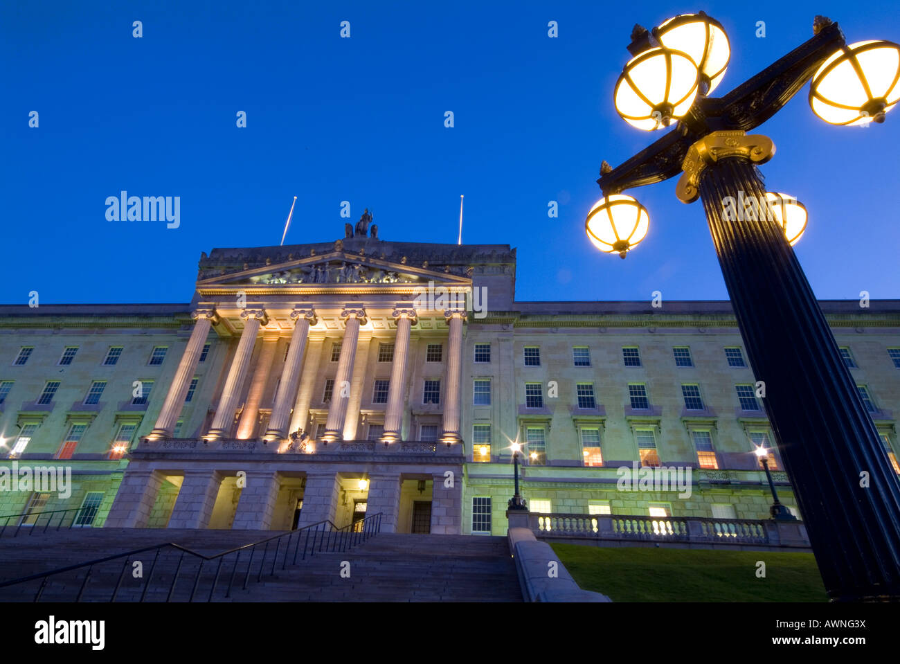 Stormont parliament buildings seat of Northern Irish Assembly Belfast county Antrim Northern Ireland Stock Photo