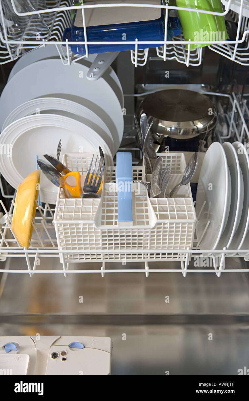 Dishes in a dishwasher Stock Photo Alamy