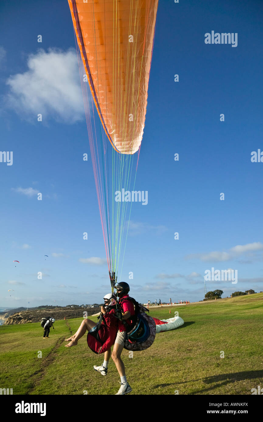 First tandem flight San Diego, Glider Park, California, USA Stock Photo