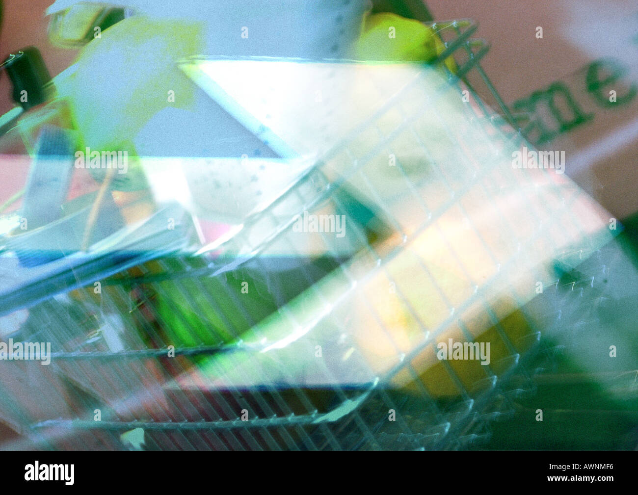 Grocery buggy, montage Stock Photo